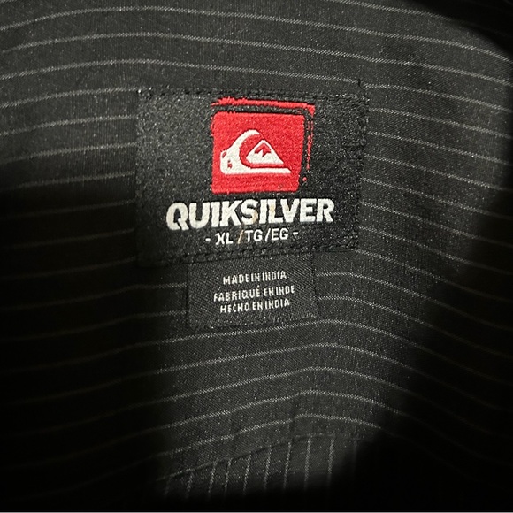 Quicksilver black collared button up short sleeve shirt sm pin stripes/size xl - Picture 5 of 6